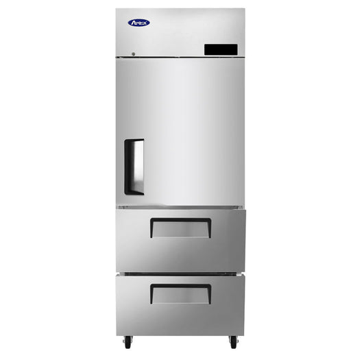 Atosa MBF8021GR 29-inch Top Mount One-Section (1) Top Divided Door (2) Bottom Drawers Freezer